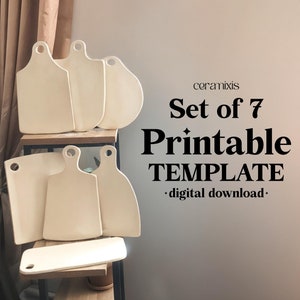 Peut inclure: Ensemble de sept modèles imprimables pour planches à découper en céramique. Les modèles sont des téléchargements numériques et peuvent être utilisés pour créer des planches à découper personnalisées.