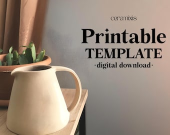 Small Jug Slab Building Template | Pottery Template | Ceramic Tools for Beginners | Coffee Pitcher | Small Milk Jug | Small Coffee Jug
