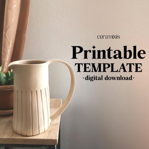 Jug Slab Building Template | Pottery Template | Ceramics Tools | Clay Templates Slab Building | DIY Ceramics | Ceramics Gift | Clay Pitcher