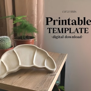 Croissant Platte Plattenbau Vorlage | Keramik Utensilo | Schmuckschale Keramik | Tonvorlagen für Plattenbau Tutorial Keramik Vorlage