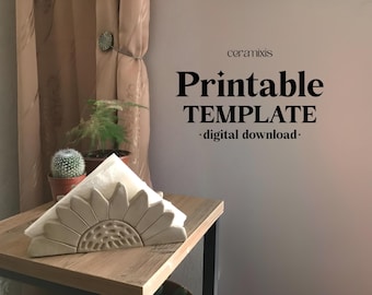 Sunflower Napkin Holder Slab Building Template | Ceramics Tools | Clay Templates Slab Building | Ceramics Gift | Pottery Template