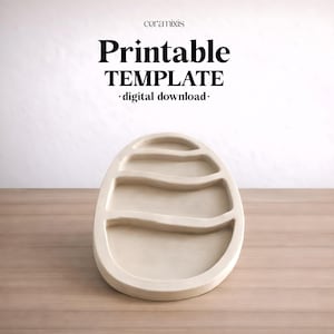 Egg Shaped Plate Slab Building Template | Pottery Template |  Easter Day Decor  | Handbuilding | Digital Download