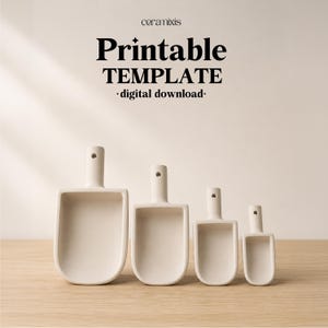 Scoop Set Pottery Template, Ceramic Slab Building, Digital Download