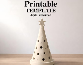 Kegel Kerzenhalter Keramik Vorlage, Keramikplatte Gebäude, Weihnachten Wohnkultur, digitaler Download