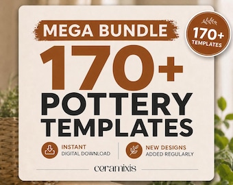 Pottery Template Set, Ceramic Slab Building, Digital Download, 170+ Template
