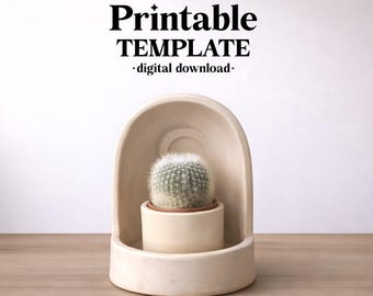 Wall Plant Shelf Pottery Template, Ceramic Slab Building, Digital Download
