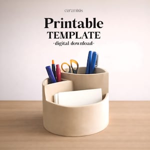Desk Organizer Slab Building Template | Pottery Template | Ceramic Tools | Handbuilding | Digital Download