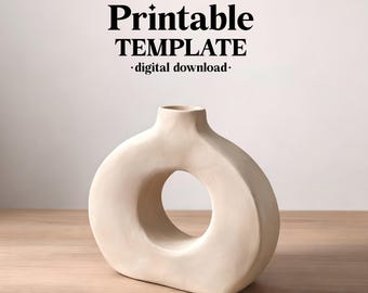 Vase Pottery Template, Ceramic Slab Building, Digital Download