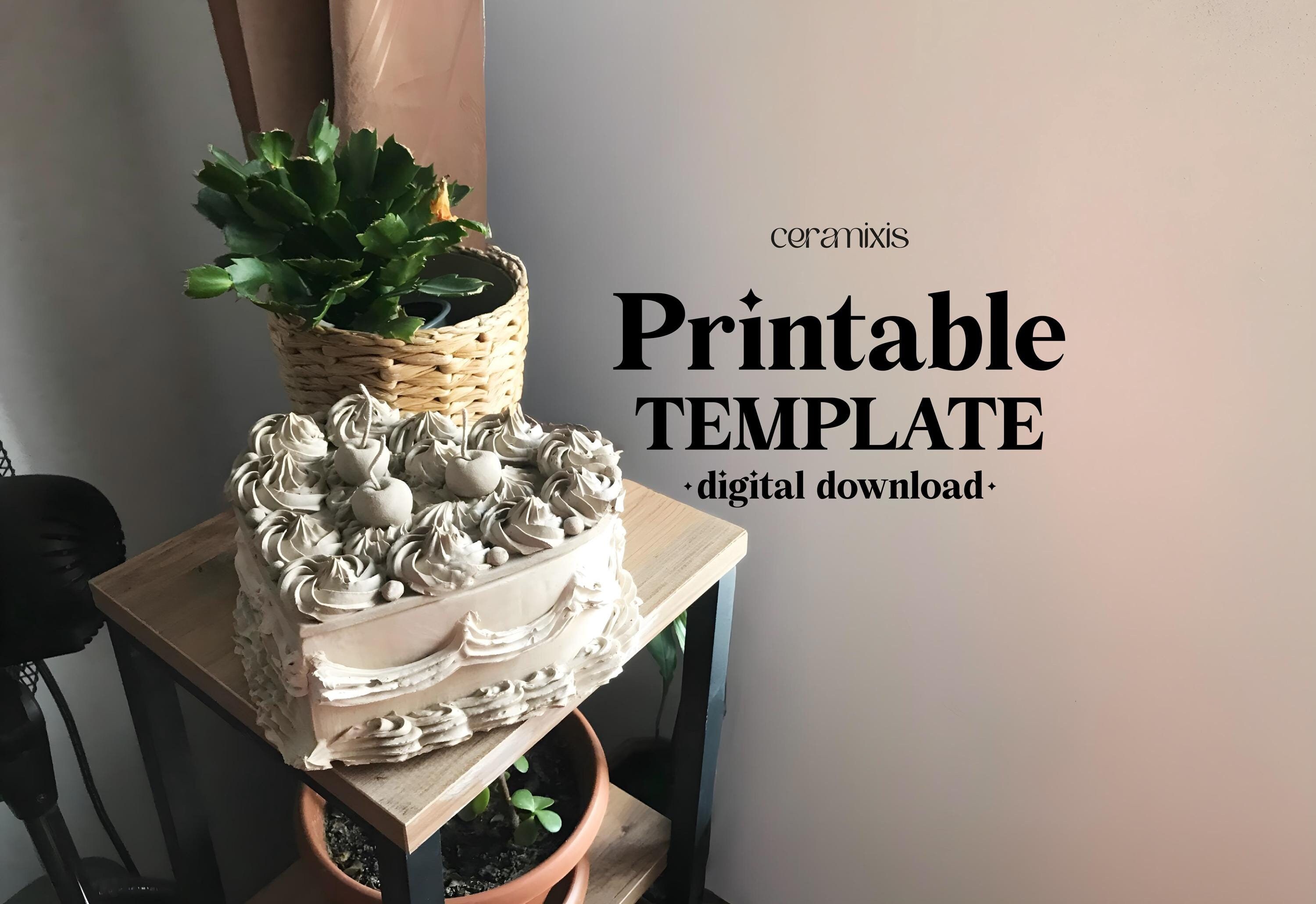 Heart Cake Box Slab Building Template | Pottery Template | Valentine's Day Ceramic Ideas | Trinket Boxes | Fake Cake Jar | Jewelry Organizer