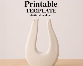 Modello per vaso in ceramica, creazione di lastre di ceramica, download digitale