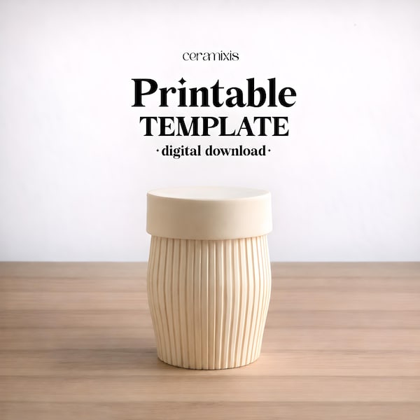 Lidded Box Pottery Template, Ceramic Slab Building, Digital Download