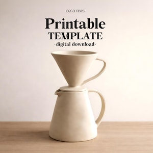 Coffee Pour Over Set Slab Building Template | Pottery Template | Ceramic Tools | Handbuilding | Digital Download