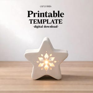Plantilla de cerámica para portavelas con forma de estrella, para la construcción de losas de cerámica, descarga digital.