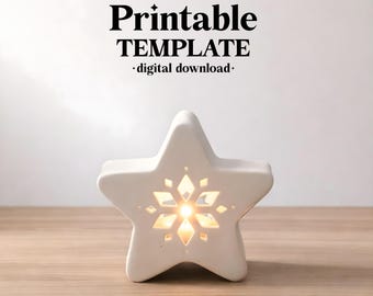 Plantilla de cerámica para portavelas con forma de estrella, para la construcción de losas de cerámica, descarga digital.