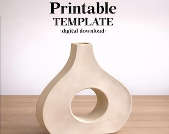 Vase Pottery Template, Ceramic Slab Building, Digital Download