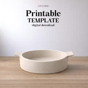 Baking Dish Pottery Template, Ceramic Slab Building, Digital Download