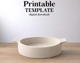 Baking Dish Pottery Template, Ceramic Slab Building, Digital Download