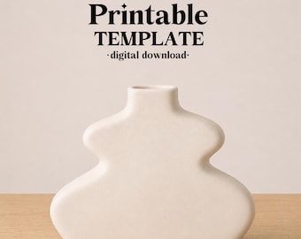 Modello per vaso in ceramica, creazione di lastre di ceramica, download digitale