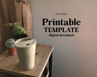 Travel Mug Slab Building Template | Ceramics Tools | Clay Templates Slab Building | DIY Ceramics | Ceramics Gift | Pottery Template