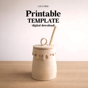 Plantilla para construir tarros de miel / Plantilla de cerámica / Herramientas de cerámica / Construcción manual / Descarga digital