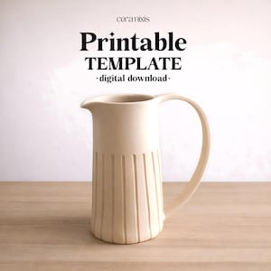 Jug Slab Building Template | Pottery Template | Ceramic Tools | Handbuilding | Digital Download|  Clay Pitcher