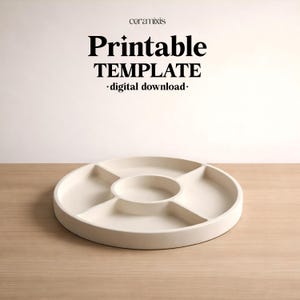 Divided Plate Serving Slab Building Template | Pottery Template | Ceramic Tools | Handbuilding | Digital Download