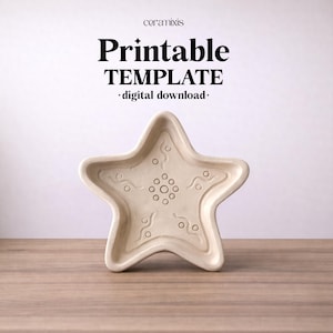 クリスマススタープレートテンプレート、セラミックスラブビルディング、デジタルダウンロード