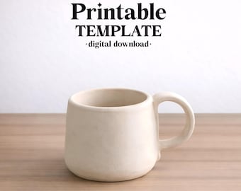 Mug Pottery Template, Ceramic Slab Building, Digital Download