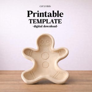 Mall för pepparkaksfat, keramik, keramisk juldekoration, plattbyggnad, digital nedladdning
