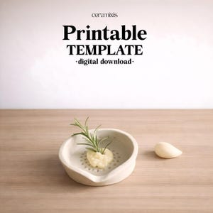 Herb Stripper &  Garlic-Onion-Ginger Grater Slab Building Template | Pottery Template | Spoon Rest | Handbuilding | Digital Download