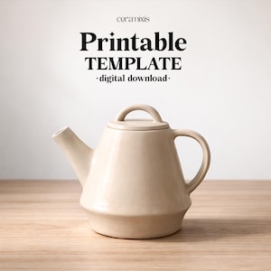 Modello per la costruzione di lastre di teiera / Modello per ceramica / Strumenti per ceramica / Costruzione manuale / Download digitale