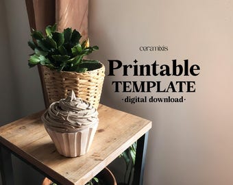 Cupcake Jar Slab Building Template | Pottery Template | Valentine&#39;s Day Ceramic Ideas | Trinket Boxes | Fake Cake Jar | Jewelry Organizer