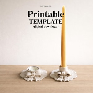 Plantilla para portavelas de cerámica con forma de lazo, para la construcción de losas de cerámica, descarga digital.