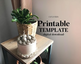 Round Cake Jar Slab Building Template | Pottery Template | Valentine&#39;s Day Ceramic Ideas | Trinket Boxes | Fake Cake Jar | Jewelry Organizer