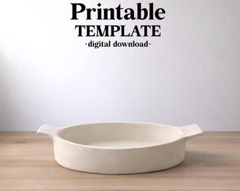Baking Dish Pottery Template, Ceramic Slab Building, Digital Download