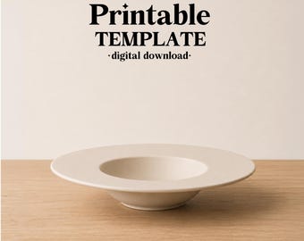 Pasta Plate Pottery Template, Ceramic Slab Building, Digital Download, PDF