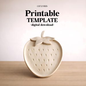 Strawberry Plate Slab Building Template | Pottery Template | Ceramic Tools | Handbuilding | Digital Download| Clay Organizer