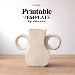 Vase Pottery Template, Ceramic Slab Building, Digital Download