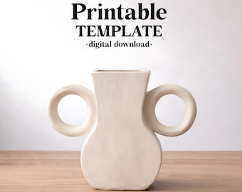 Vase Pottery Template, Ceramic Slab Building, Digital Download