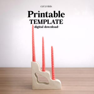 Candle Holder Pottery Template, Ceramic Slab Building, Digital Download
