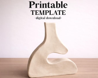 Modello per vaso in ceramica, creazione di lastre di ceramica, download digitale