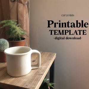 Coffee Mug Slab Building Template | Ceramics Tools for Beginners | Slab Building Tutorial DIY Ceramics Pottery Templates | Cup Slab Building