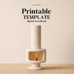 Molde de cerâmica para queimador de incenso em forma de cone, suporte de incenso em forma de chaminé, construção em placa de cerâmica, download digital em PDF.