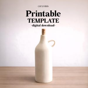 Sjabloon oliefles aardewerk, keramische plaat bouwen, videotutorial, digitale download