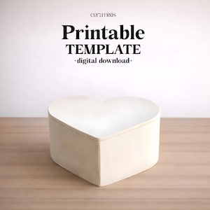 Lidded Heart Shape Box Slab Building Template | Pottery Template | Ceramic Tools | Handbuilding | Digital Download