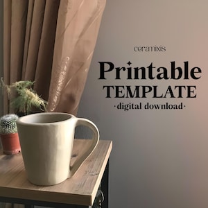Coffee Mug Slab Building Template | Ceramics Tools for Beginners | Slab Building Tutorial DIY Ceramics Pottery Templates | Cup Slab Building