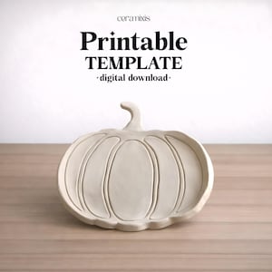 パンプキンプレートスラブ建築テンプレート | 陶器テンプレート | 陶芸ツール | 手作り | デジタルダウンロード | ハロウィンデコレーション