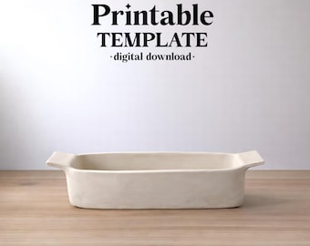 Baking Dish Pottery Template, Ceramic Slab Building, Digital Download