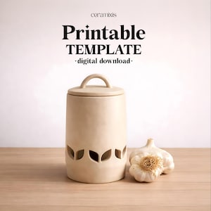 Garlic Keeper Slab Building Template | Pottery Template | Ceramic Tools | Handbuilding | Digital Download