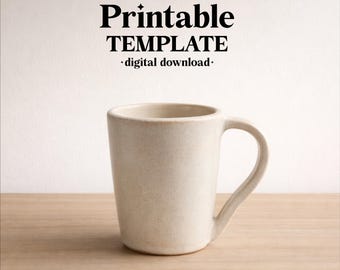 Mug Pottery Template, Ceramic Slab Building, Digital Download